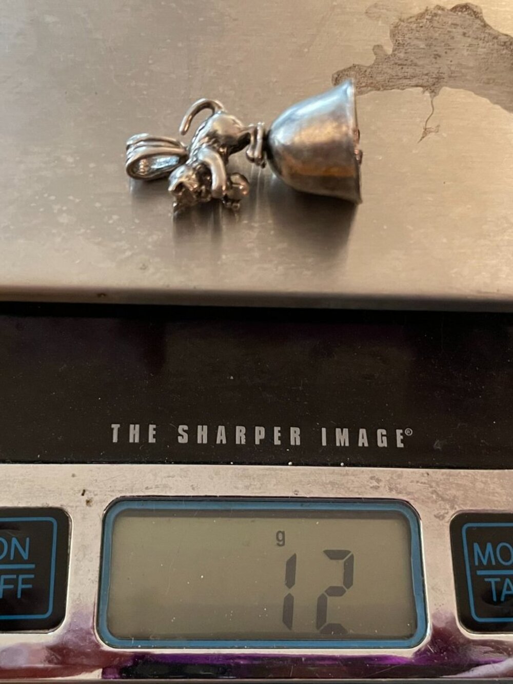 Vintage Sterling Silver Handmade OOAK Cat Bell Pendant Bob Stringer Y2K $125 - Picture 5 of 12